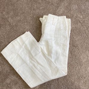 Zara Woman White Creme Linen Pants